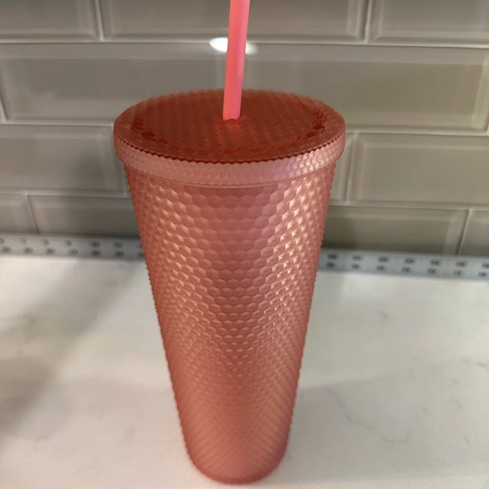 Starbucks‎ 2022 PINK LEMONADE JELLY STUDDED 24oz SOFT TOUCH Tumbler Cold Cup NEW